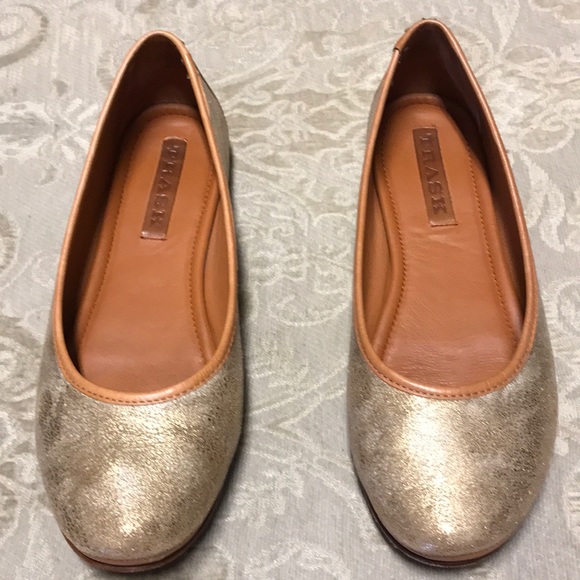 Trask Piper Gold Metallic leather ballet flat - Picture 2 of 7